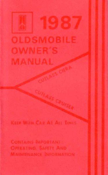 1987 Oldsmobile Cutlass Ciera Owner's Manual