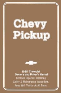 1985 Chevrolet C/K Pickup Owner's Manual