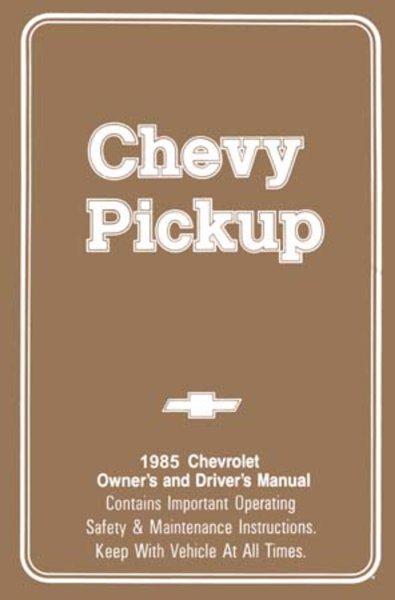 1985 Chevrolet C/K Pickup Owner's Manual