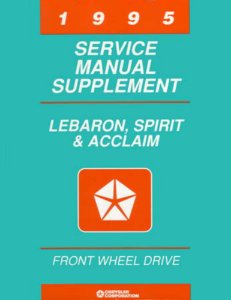1995 Chrysler Lebaron, Spirit, Acclaim Factory Shop Service Manual