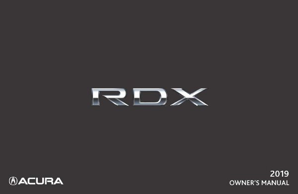 2019 Acura RDX Owner's Manual