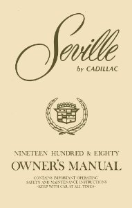 1980 Cadillac Seville Owner's Manual