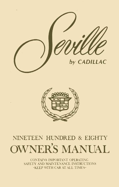 1980 Cadillac Seville Owner's Manual