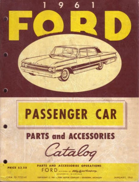 1961 Ford ALL MODELS RANCHERO Parts Book