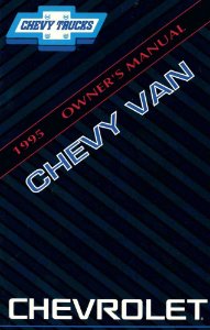 1995 Chevrolet G10, G20, G30 Owner's Manual