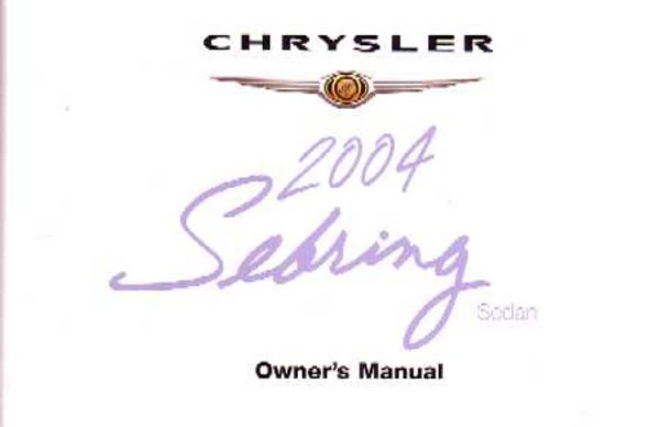 2004 Chrysler Sebring Sedan Owner's Manual