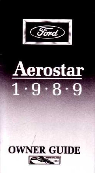 1989 Ford Aerostar Owner's Manual