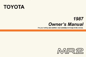 1987 Toyota MR2 Owner's Manual