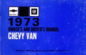1973 Chevrolet G10, G20, G30 Owner's Manual
