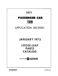 1971 Mopar TRIM Parts Book