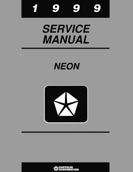 1999 Chrysler Neon Factory Shop Service Manual