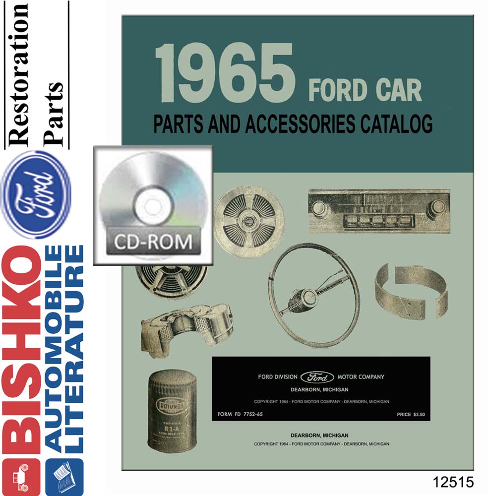 1965 Ford Car Parts Numbers Book PDF List Guide Interchange Drawing