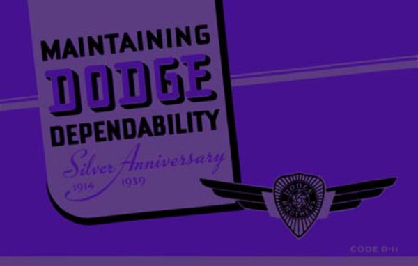 1939 Dodge Deluxe, Special, Truck Owner's Manual
