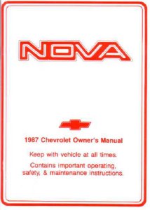 1987 Chevrolet Nova Owner's Manual