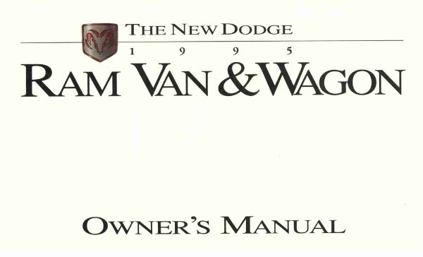 1995 Dodge Ram Van, Ram Wagon Owner's Manual