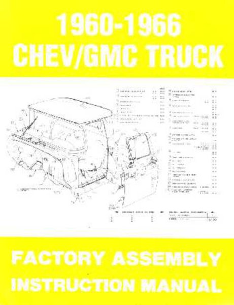 1963 1964 1965 1966 Chevy Pickup Truck Assembly Manual Book Illustrations