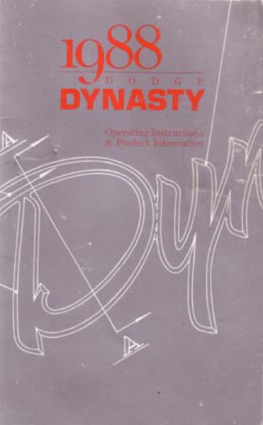 1988 Dodge Dynasty Owner's Manual