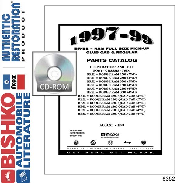 1997 1998 1999 Dodge Ram Truck Parts Numbers Book List PDF Interchange Images