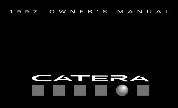 1997 Cadillac Catera Owner's Manual