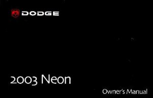 2003 Dodge Neon Owner's Manual