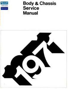 1971 Chrysler IMPERIAL, PLYMOUTH - ALL MODELS Factory Shop Service Manual