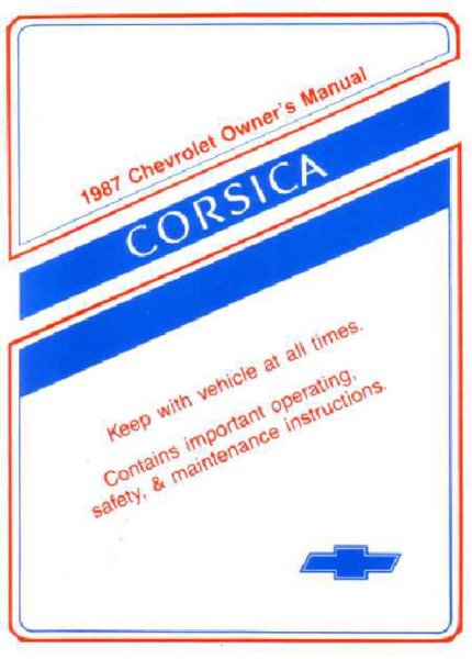 1987 Chevrolet Corsica Owner's Manual