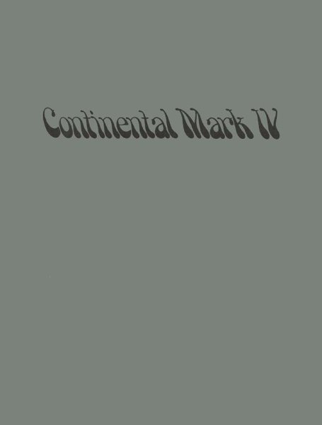 1974 Lincoln Mark IV Owner's Manual