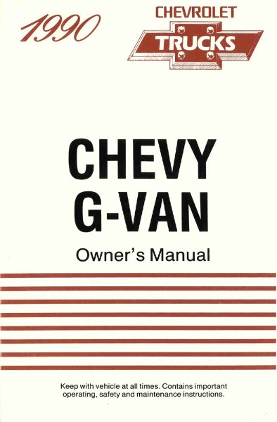 1990 Chevrolet G Van Owner's Manual