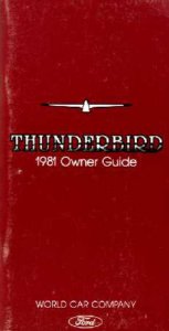 1981 Ford Thunderbird Owner's Manual