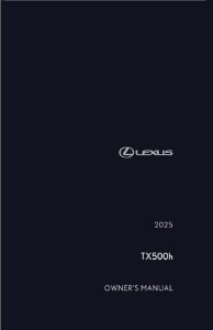 2025 Lexus TX 500H Owner's Manual