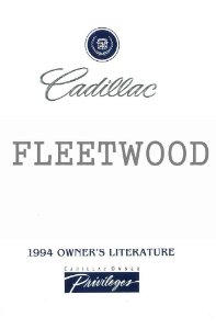 1994 Cadillac Fleetwood Owner's Manual