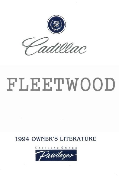 1994 Cadillac Fleetwood Owner's Manual