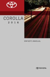 2016 Toyota Corolla Owner's Manual
