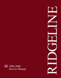2006–2008 Honda Ridgeline Factory Shop Service Manual