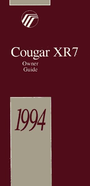 1994 Mercury Courgar XR7 Owner's Manual