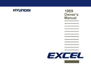 1989 Hyundai Excel Owner's Manual