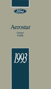 1993 Ford Aerostar Owner's Manual
