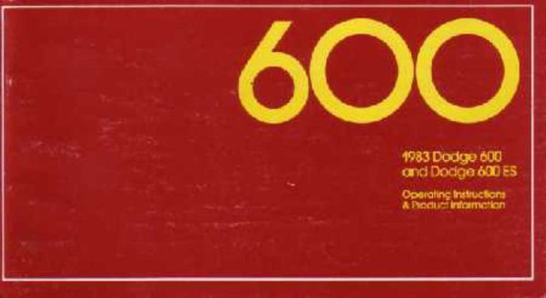 1983 Dodge 600 Owner's Manual