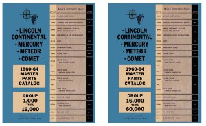 1960–1964 Lincoln MERCURY - ALL MODELS Parts Book
