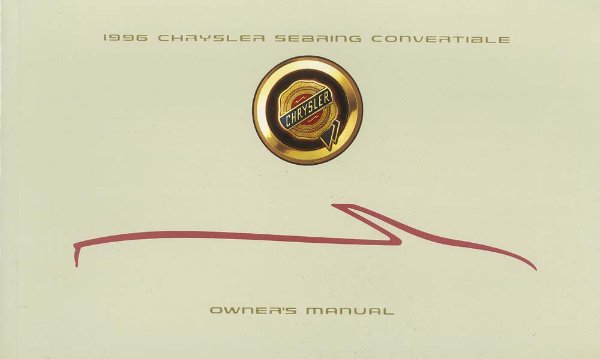 1996 Chrysler Sebring Convertible Owner's Manual