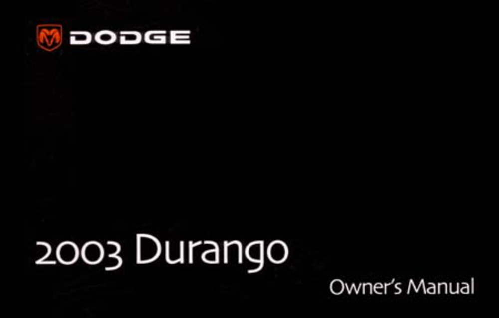 2003 Dodge Durango Owners Manual User Guide