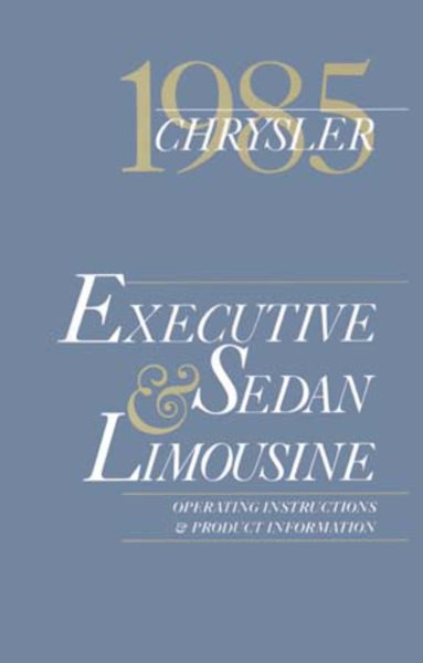 1985 Chrysler Limousine Owner's Manual