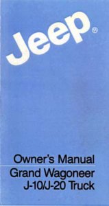 1985 Jeep Grand Wagoneer Owner's Manual