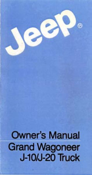 1985 Jeep Grand Wagoneer Owner's Manual