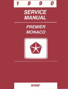 1990 Dodge Monaco, Premier Factory Shop Service Manual