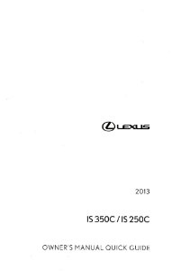 2013 Lexus IS 350C, IS 250C Owner's Manual