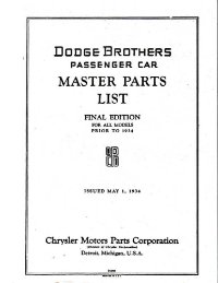 1924 1930 1931 1932 1933 Dodge Parts Numbers List Catalog Interchange