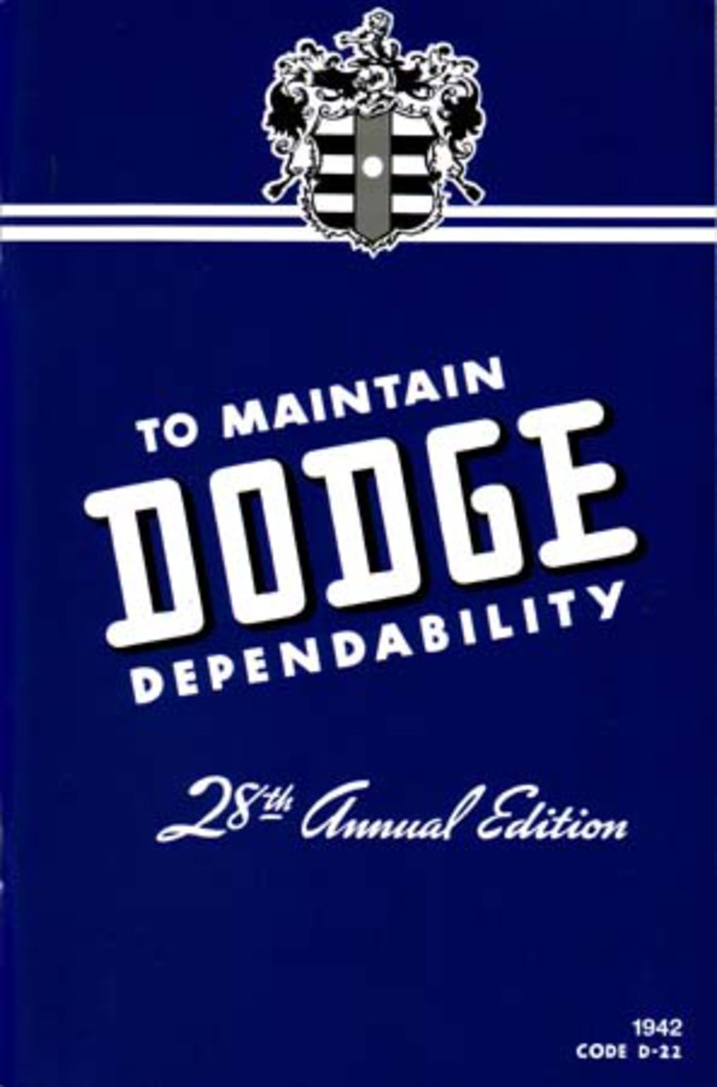 1942 Dodge Car Owners Manual User Guide