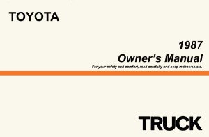 1987 Toyota Pickup Owner's Manual
