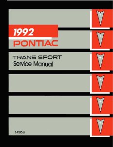 1992 Pontiac Trans Sport Factory Shop Service Manual